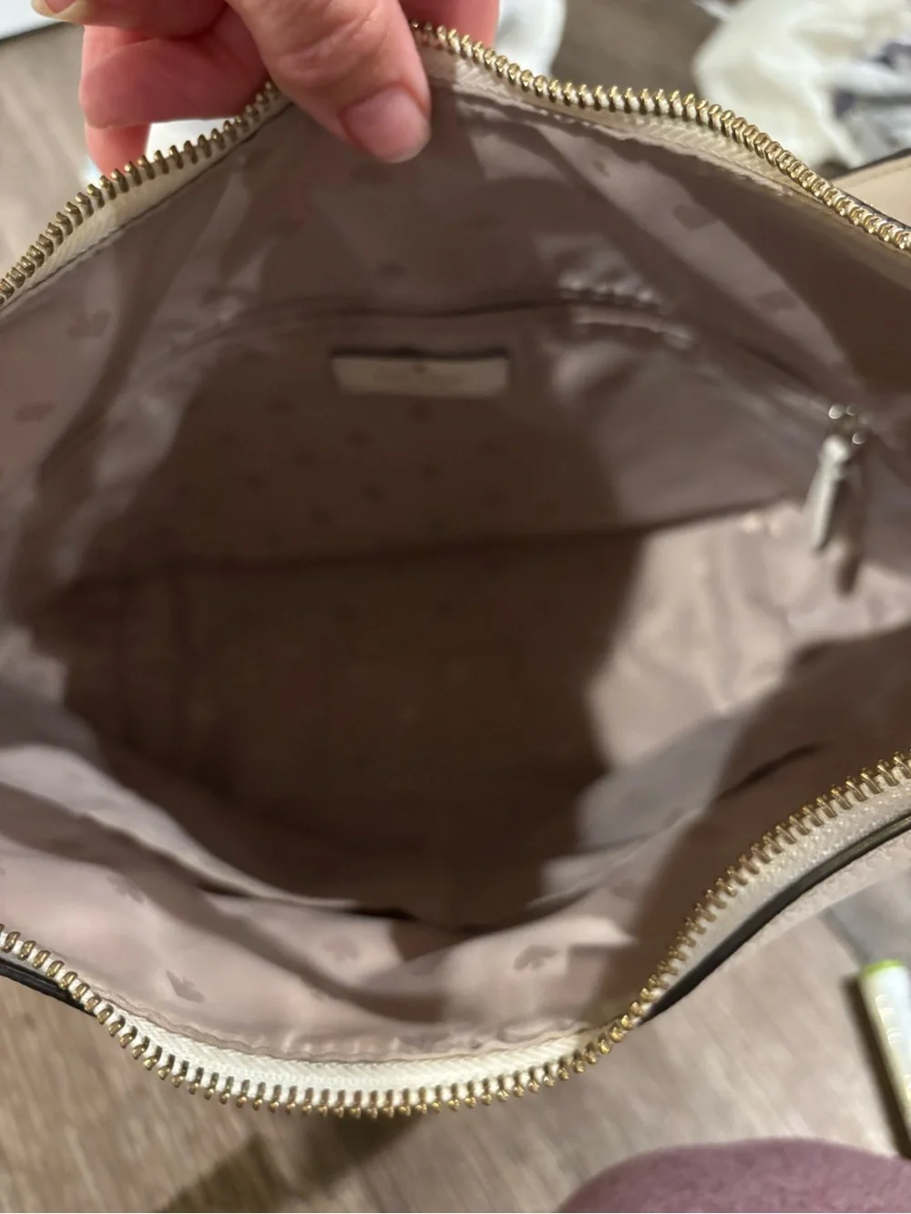 kate spade Pebbled Leather Shoulder Hobo in Ivory